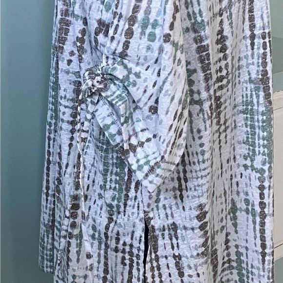 Cover Up Beach/Pool Dress Size 6 By Asos Design Adjustable Sleeves W/ Ties EUC - Picture 4 of 7